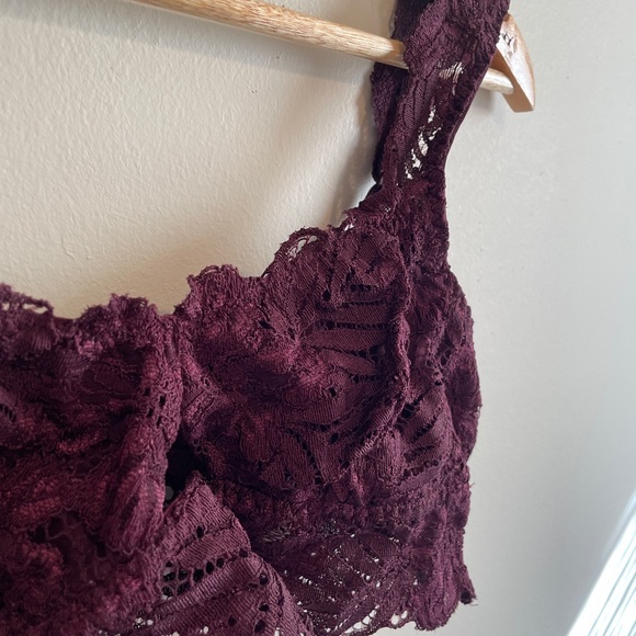 Burgundy Bralette / Lace tank - Picture 2 of 3